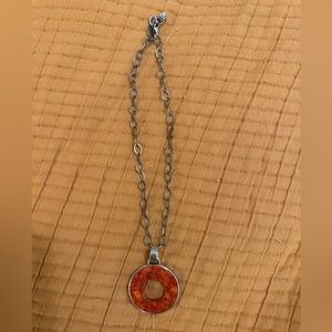 Silpada Coral and Sterling silver necklace